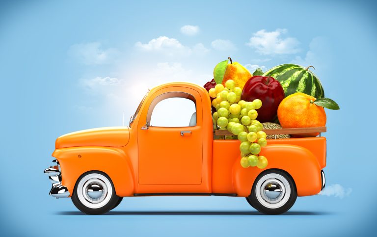 Pickup,Truck,Loaded,By,Fruits